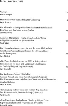 Inhaltsverzeichnis - Schaffhauser Geschichte im Fokus Festschrift für Hans Ulrich Wipf - Bd.93.2021