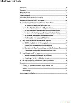 Inhaltsverzeichnis - Barometer - 2021