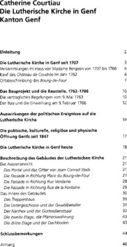 Inhaltsverzeichnis - Die Lutherische Kirche in Genf - Nr.1093 : Ser.109(2021)
