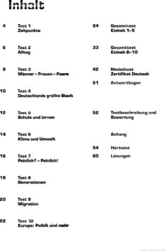 Inhaltsverzeichnis - Testh. / Von Hannelore Pistorius ; Dieter Maenner