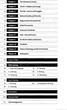 Inhaltsverzeichnis - Language, skills and exam trainer : Klausur- und Abiturvorbereitung ; CD-Extra