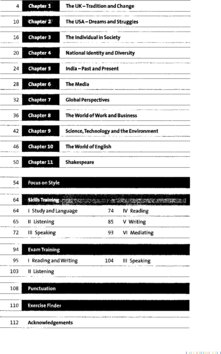 Inhaltsverzeichnis - Language, skills and exam trainer : Klausur- und Abiturvorbereitung ; CD-Extra