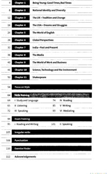 Inhaltsverzeichnis - Language, skills and exam trainer : Klausur- und Abiturvorbereitung ; CD-Extra