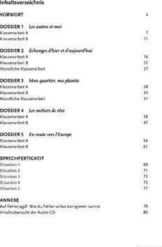 Inhaltsverzeichnis - Klassenarbeitstrainer für Schülerinnen und Schüler mit Musterlösungen, mit Audio-CD - Entraînment.