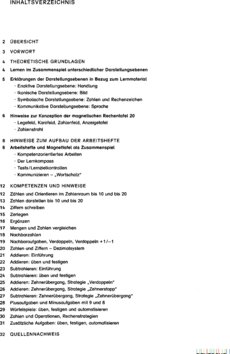 Inhaltsverzeichnis - Begleitheft für Lehrkräfte zur Rechentafel 20