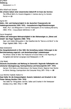 Inhaltsverzeichnis - Mehrsprachigkeit in der deutschsprachigen Presse des östlichen Europas - Bd.4.2023