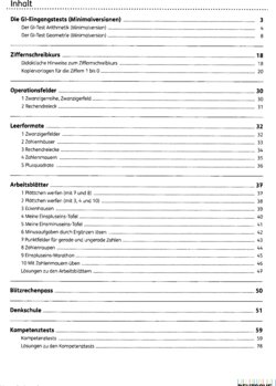 Inhaltsverzeichnis - [Mit CD-ROM] / Kompetenztests von Andreas Moritz, GI-Eingangstests von Theresa Deutscher - Materialbd.