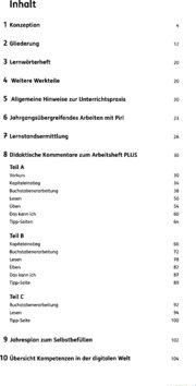 Inhaltsverzeichnis - Didaktischer Kommentar zum Arbeitsheft PLUS / Autorinnen: Heike Jähne-Rother, Kathrin Wiegelmann