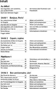 Inhaltsverzeichnis - Das Trainingsbuch / von Wolfgang Fischer ; Anne-Marie Le Plouhinec - Trainingsbuch.