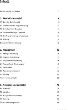 Inhaltsverzeichnis - Softwareentwicklung mit Greenfoot und BlueJ - [Hauptbd.].