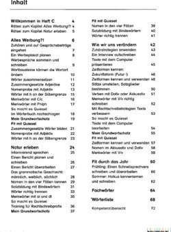 Inhaltsverzeichnis - Spracharbeitsheft zum Fördern - Teil C / erarbeitet von Gabriele Hinze (Metelen), Belinda Schlappa (Karlsruhe), Daniela Selzer (Frankfurt)