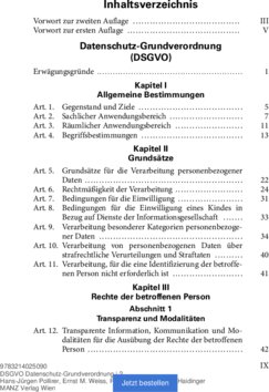 Inhaltsverzeichnis