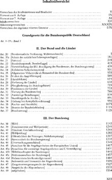 Inhaltsverzeichnis - Artikel 20-82 / Verzeichnis der Bearbeiterinnen und Bearbeiter Prof. Dr. Michael Brenner (Friedrich-Schiller-Universität Jena) [und 29 weitere] - Band 2.