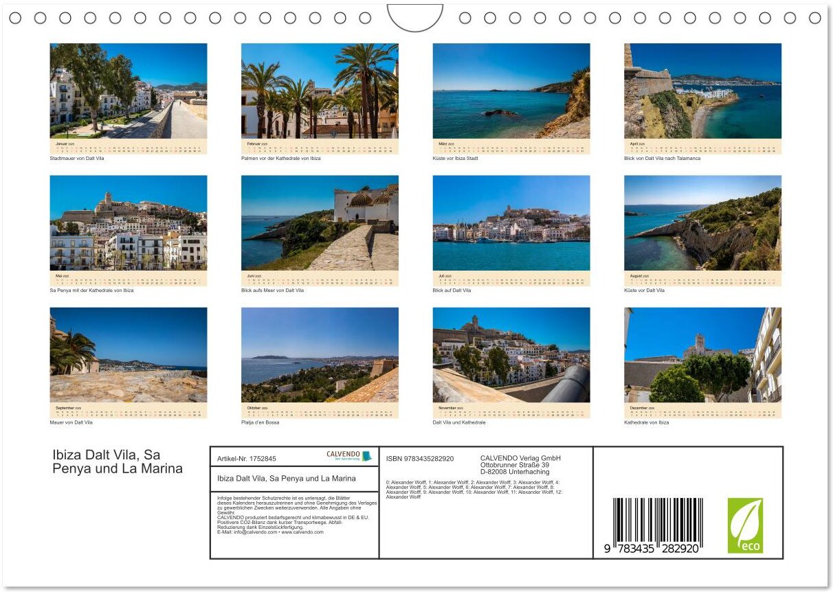 Ibiza Dalt Vila, Sa Penya und La Marina (Wandkalender 2025 DIN A4 quer), CALVENDO Monatskalender 