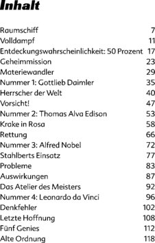Inhaltsverzeichnis - Erfinder in Gefahr - Bd. 3.