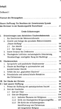 Inhaltsverzeichnis - Theologisch-politische Grundperspektiven - Band 1.