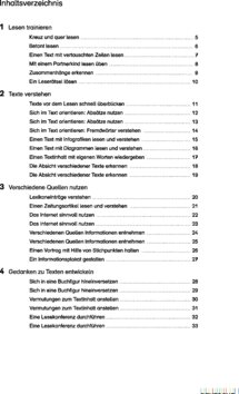 Inhaltsverzeichnis - Lesen - mit Texten und weiteren Medien umgehen / erarbeitet von Wiebke Gerstenmaier, Sonja Grimm - Themenheft 4.