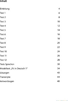 Inhaltsverzeichnis - Testh. / Ulrike Moritz