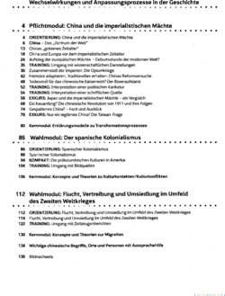Inhaltsverzeichnis - Wechselwirkungen und Anpassungsprozesse in der Geschichte / Pflichtmodul erarbeitet von Dr. Daniel Schumacher