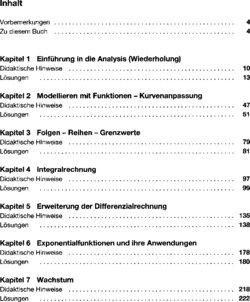 Inhaltsverzeichnis - [Sekundarstufe 2] / hrsg. von Günter Schmidt ... - Lösungen. / [Hrsg. und bearb. von Dieter Eichhorn ...]