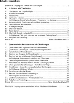 Inhaltsverzeichnis - Lösungen. / [Bearb. von Christine Fiedler ...]