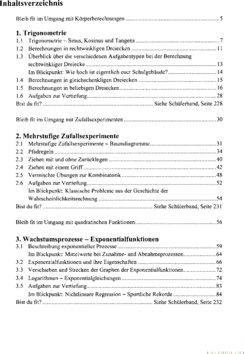 Inhaltsverzeichnis - Lösungen. / [Bearb. von Christine Fiedler ...]