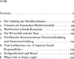 Inhaltsverzeichnis - Das befremdliche Überleben des Neoliberalismus / aus dem Engl. von Frank Jakubzik - 2.