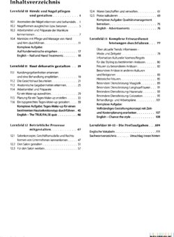 Inhaltsverzeichnis - Arbeitsheft - Lernfelder 10/13 / Brütt, Peschel
