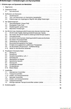 Inhaltsverzeichnis - Transport- und Gefahrenklasse neu - 22. Aufl. (2023)