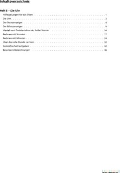 Inhaltsverzeichnis - Die Uhr lesen, mit Uhrzeiten rechnen - auch für Förderschule und Dyskalkulie-Therapie / Uta Streit, Fritz Jansen - Heft 6.