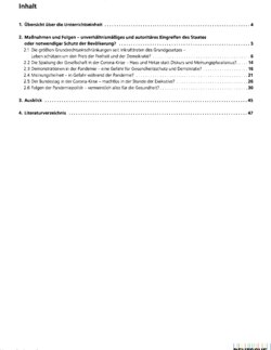 Inhaltsverzeichnis - Maßnahmen und Folgen - 3.
