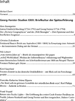 Inhaltsverzeichnis - Briefkultur der Spätaufklärung - 23