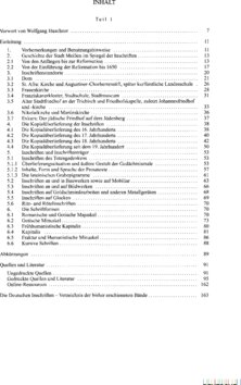 Inhaltsverzeichnis - Einleitung, Quellen, Literatur, Register, Zeichnungen und Abbildungen - Teil 1.