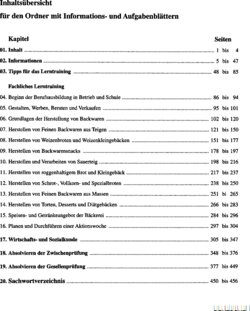 Inhaltsverzeichnis - Informations- und Aufgabensammlung.