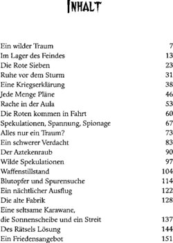 Inhaltsverzeichnis - Träume sind wie Seifenblasen - Bd. 6.