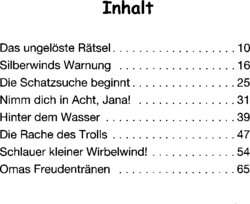 Inhaltsverzeichnis - Der Schatz im Einhornwald - Bd. 8.
