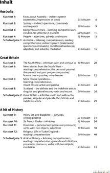 Inhaltsverzeichnis - Englisch - Schuljahr 8. / Elise Köhler-Davidson