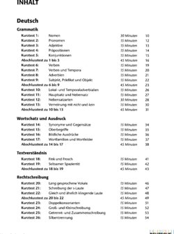 Inhaltsverzeichnis - Schuljahr 5