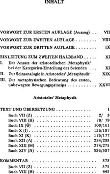 Inhaltsverzeichnis - Bücher VII (Z) - XIV (N) - Halbbd. 2.