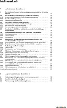 Inhaltsverzeichnis - Arbeitsrecht, Agenturgründung, Agenturbetrieb, Agentursteuerung, Versicherungsmarkt / von Rolf Schmalohr - Hauptbd.