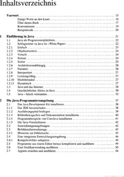 Inhaltsverzeichnis - Einführung in die objektorientierte Programmierung ; alle Neuerungen des J2SE5 ; zahlreiche 
