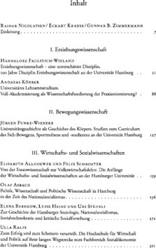 Inhaltsverzeichnis - Erziehungswissenschaft, Sozialwissenschaften, Wirtschaftswissenschaften, Rechtswissenschaft - Band 3.