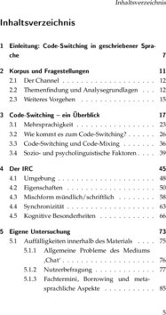 Inhaltsverzeichnis