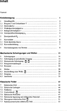 Inhaltsverzeichnis - Mechanik, Elektrodynamik - 2.