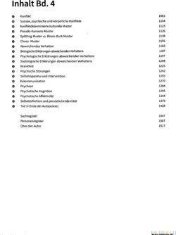 Inhaltsverzeichnis - Sätze 67-85: Konflikte und Konfliktmuster, Psychose - Band 4.