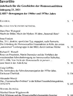 Inhaltsverzeichnis - LSBT*-Bewegungen der 1960er und 1970er Jahre - Jg.23.2021