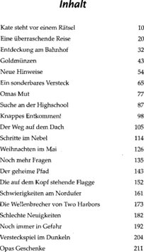 Inhaltsverzeichnis - Opas gestohlener Schatz / [Übers.: Martin Plohmann] - 7.