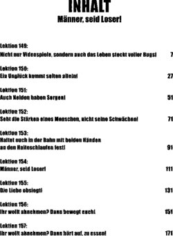 Inhaltsverzeichnis - Männer, seid Loser! - Bd. 18.