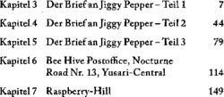 Inhaltsverzeichnis - Der Brief an Jiggy Pepper - 2.