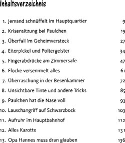 Inhaltsverzeichnis - Der geheimnisvolle Geldkoffer - Bd. 2.
